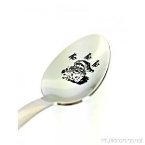 Weenca Engraved Spoon Ho Ho Ho Santa Face Everyone - B077CTSC27